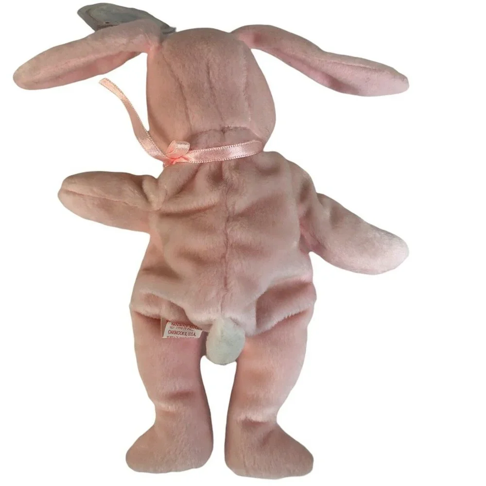 3 TY Beanie Babies Spring Cottonball Hoppity Easter Rabbit Plush Bean Bag Animal